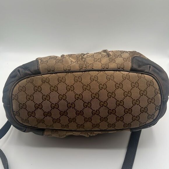 GUCCI GG CANVAS LEATHER SUKEY 2 WAY SHOULDER CROSSBODY BOSTON BAG - Picture 7 of 13